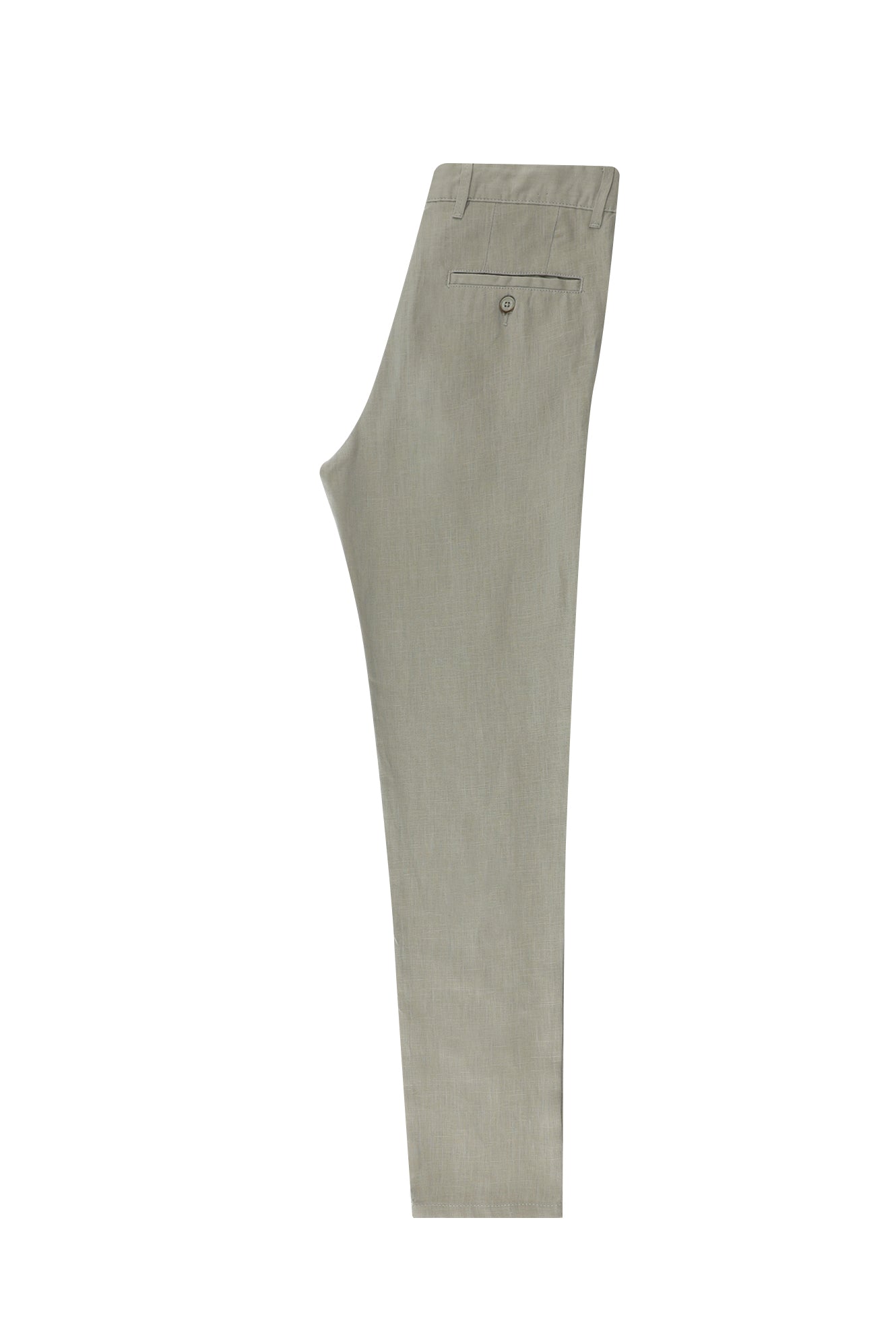 Krem Regular Fit Keten Kanvas / Chino Pantolon