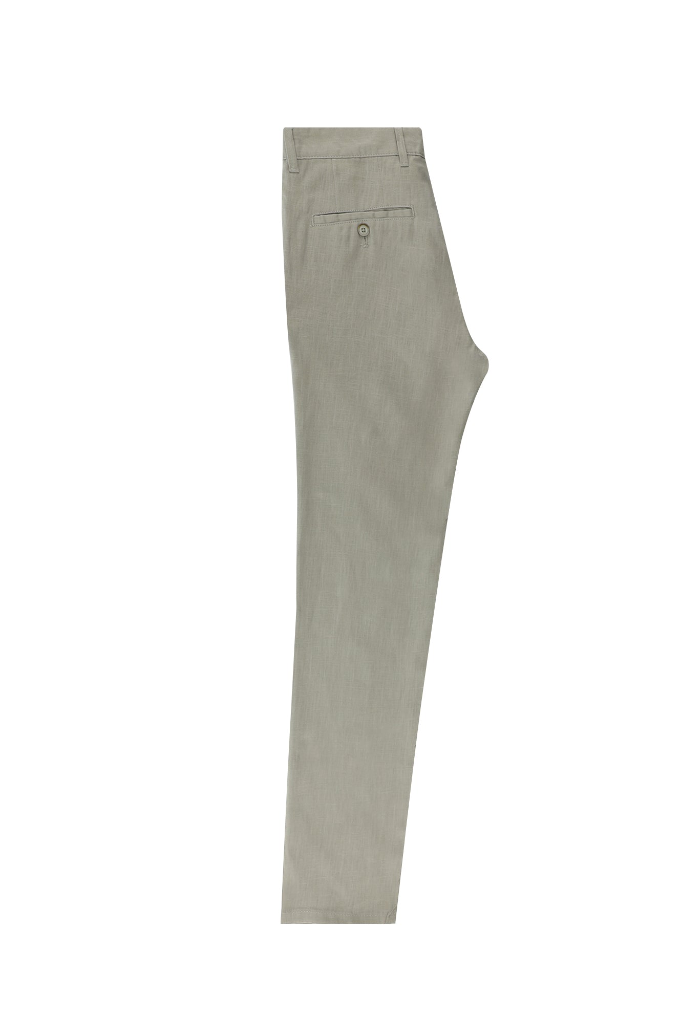 Krem Regular Fit Keten Kanvas / Chino Pantolon