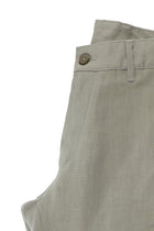 Krem Slim Fit Dar Kesim Keten Kanvas / Chino Pantolon