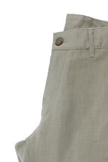 Krem Slim Fit Dar Kesim Keten Kanvas / Chino Pantolon