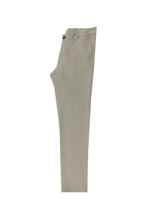 Aç?k Haki Slim Fit Dar Kesim Keten Kanvas / Chino Pantolon-Abdullah Ki??l?