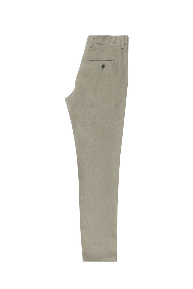 Aç?k Haki Regular Fit Standart Kesim Keten Kanvas / Chino Pantolon-Abdullah Ki??l?