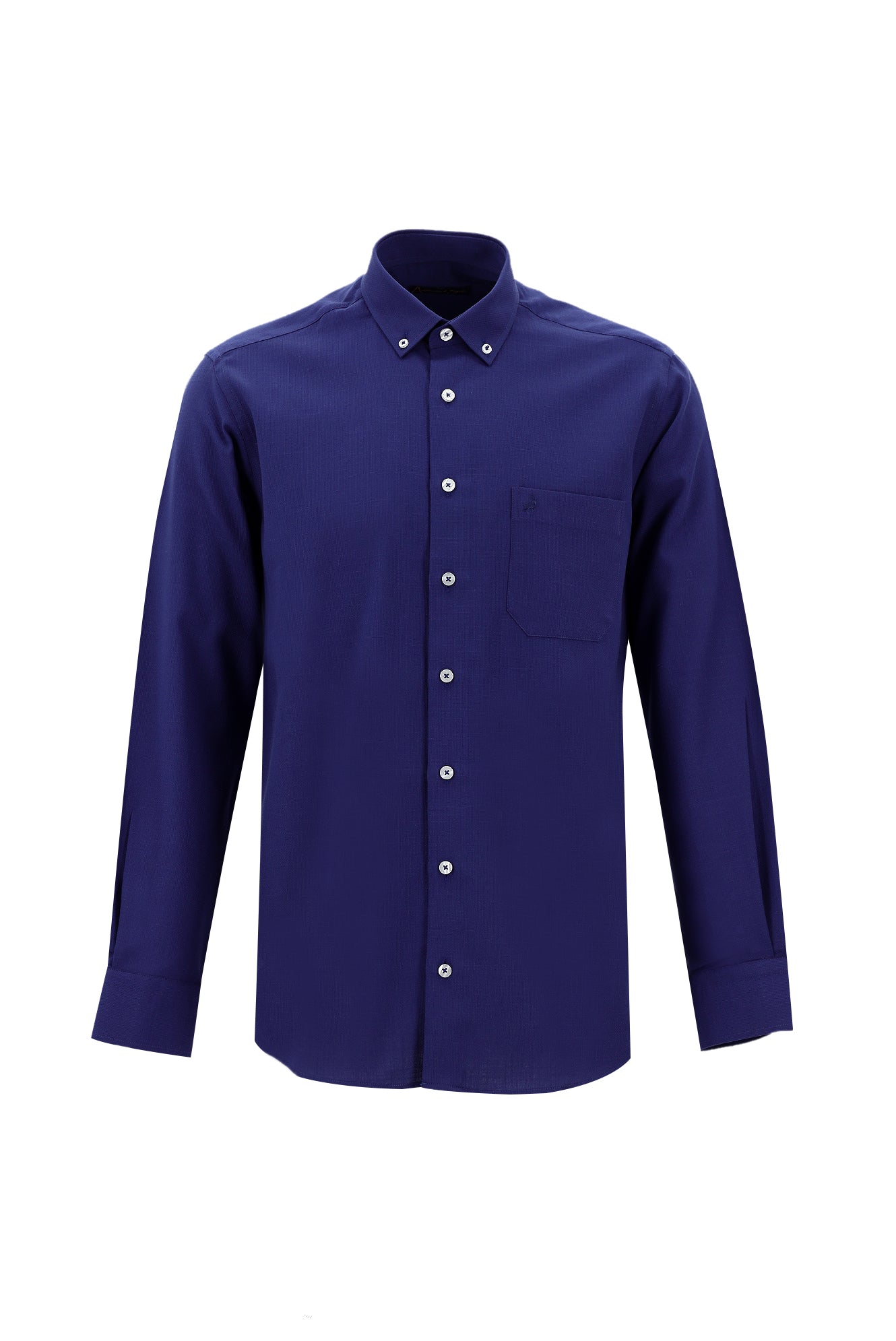 Koyu Lacivert Uzun Kol Regular Fit Pamuk Gömlek