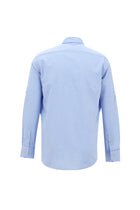 Açık Mavi Uzun Kol Slim Fit Dar Kesim Spor Pamuklu Keten Gömlek
