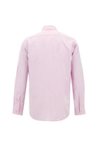 Toz Pembe Uzun Kol Slim Fit Dar Kesim Spor Pamuklu Keten Karışımlı Gömlek