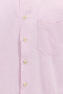 Toz Pembe Uzun Kol Slim Fit Dar Kesim Spor Pamuklu Keten Karışımlı Gömlek