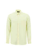 Açık Sarı Uzun Kol Regular Fit Keten Gömlek