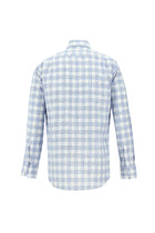 Açık Mavi Uzun Kol Regular Fit Ekose Pamuk Gömlek