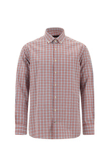 Bayrak Kırmızı Uzun Kol Regular Fit Ekose Gofre Pamuk Gömlek