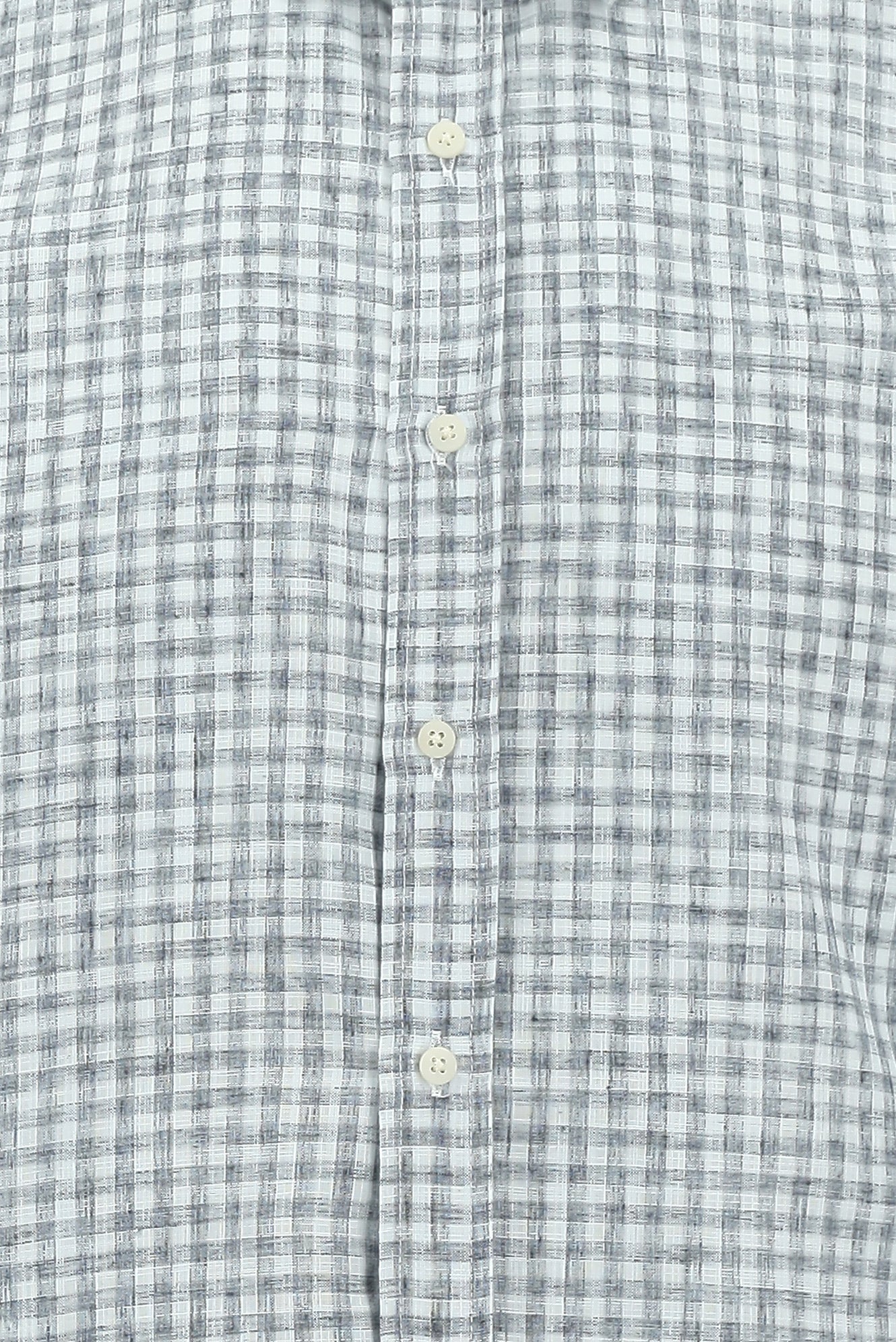 Orta Gri Uzun Kol Regular Fit Ekose Keten Gömlek