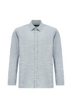 Açık Lacivert Uzun Kol Slim Fit Dar Kesim Desenli Pamuk Şantuk Gömlek