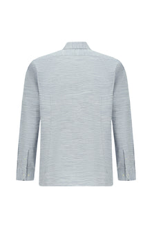 Açık Lacivert Uzun Kol Slim Fit Dar Kesim Desenli Pamuk Şantuk Gömlek