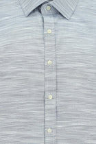 Açık Lacivert Uzun Kol Slim Fit Dar Kesim Desenli Pamuk Şantuk Gömlek