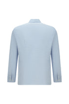 Açık Mavi Uzun Kol Slim Fit Dar Kesim Desenli Pamuk Şantuk Gömlek