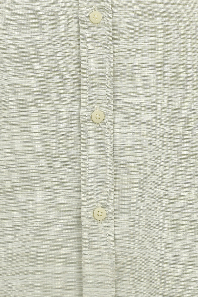 Açık Bej Uzun Kol Slim Fit Dar Kesim Desenli Pamuk Şantuk Gömlek