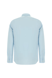 Uçuk Mavi Uzun Kol Slim Fit Dar Kesim Keten Gömlek