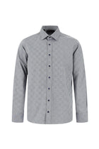 Koyu Lacivert Uzun Kol Slim Fit Dar Kesim Desenli Pamuk Gömlek