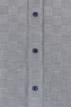 Koyu Lacivert Uzun Kol Slim Fit Dar Kesim Desenli Pamuk Gömlek