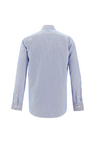 Koyu Lacivert Uzun Kol Klasik Çizgili Pamuk Gömlek