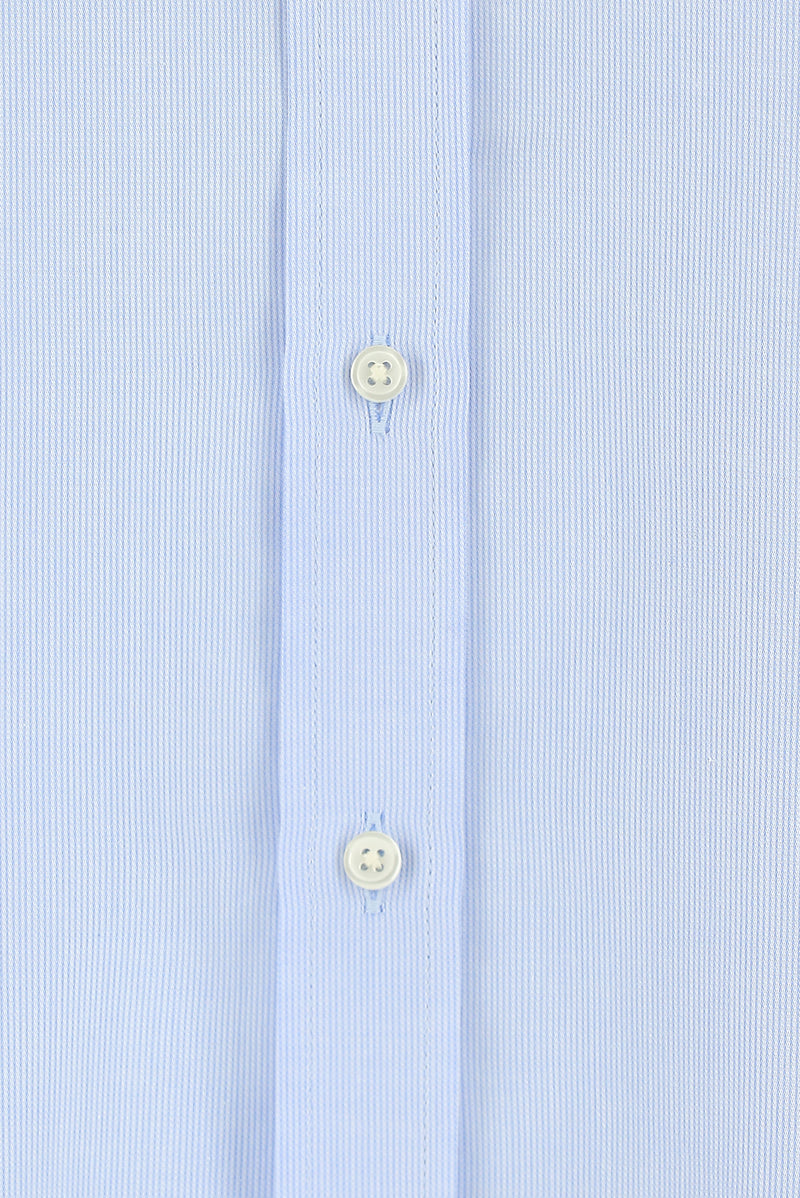 Açık Mavi Kısa Kol Regular Fit Desenli Pamuk Gömlek