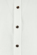 Ekru Kısa Kol Regular Fit Spor Keten Gömlek