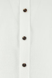 Ekru Kısa Kol Regular Fit Spor Keten Gömlek