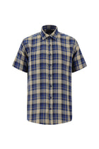 Açık Kahve  Kısa Kol Regular Fit Ekose Spor Pamuk Gömlek