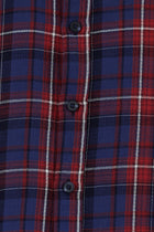 Mercan Kırmızı Kısa Kol Regular Fit Ekose Spor Pamuk Gömlek