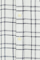 Kırık Beyaz Kısa Kol Regular Fit Ekose Spor Pamuk Gömlek