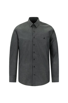 Orta Antrasit Uzun Kol Slim Fit Dar Kesim Pamuk Gömlek-Abdullah Ki??l?