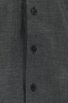 Orta Antrasit Uzun Kol Slim Fit Dar Kesim Pamuk Gömlek-Abdullah Ki??l?