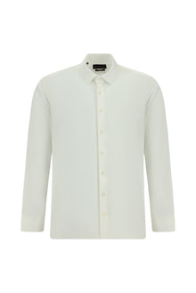 Beyaz Uzun Kol Slim Fit Dar Kesim Klasik Pamuklu Gömlek