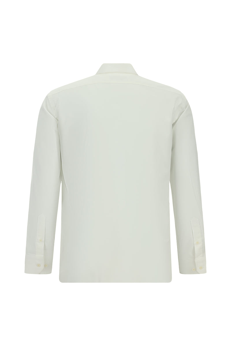 Beyaz Uzun Kol Slim Fit Dar Kesim Klasik Pamuklu Gömlek