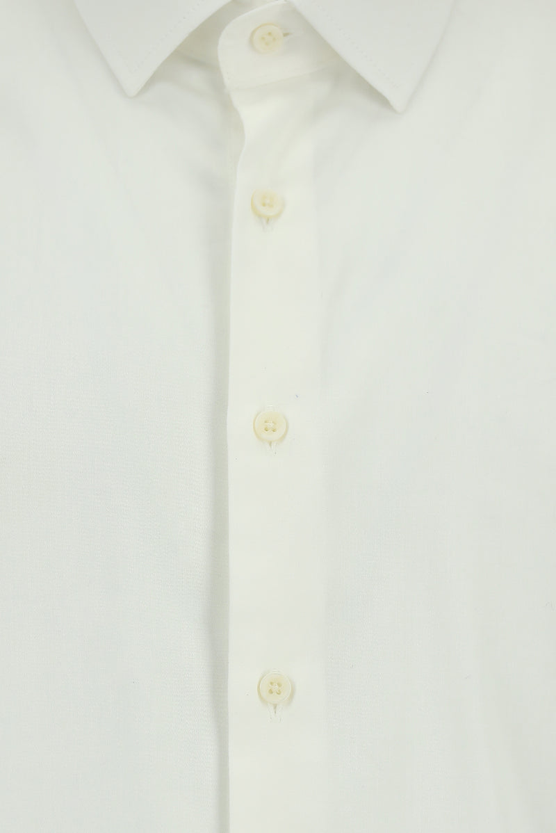 Beyaz Uzun Kol Slim Fit Dar Kesim Klasik Pamuklu Gömlek