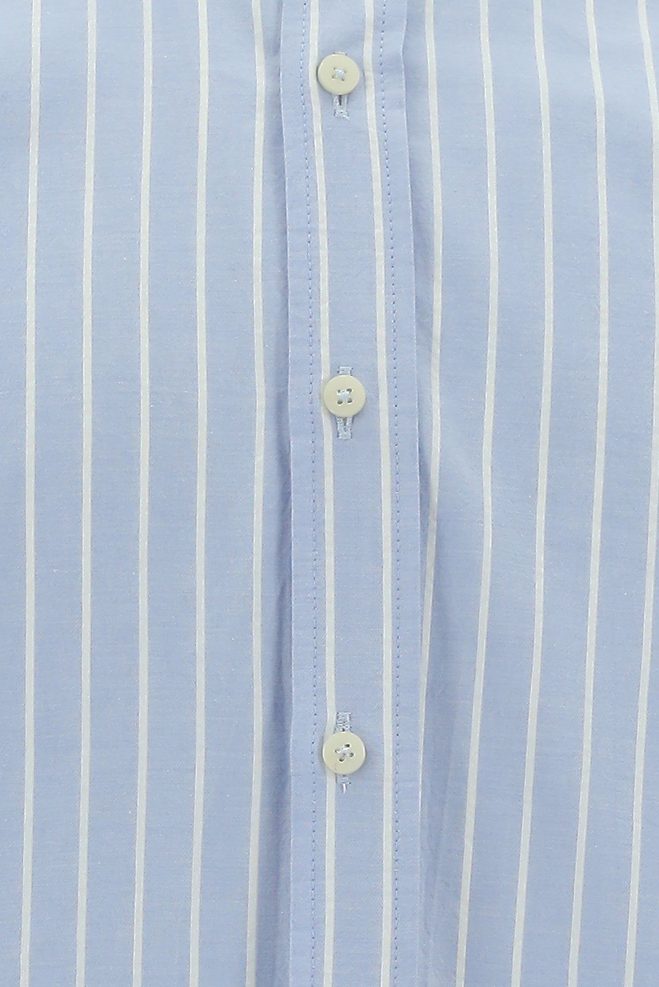 Açık Mavi Uzun Kol Slim Fit Dar Kesim Çizgili Pamuklu Gömlek