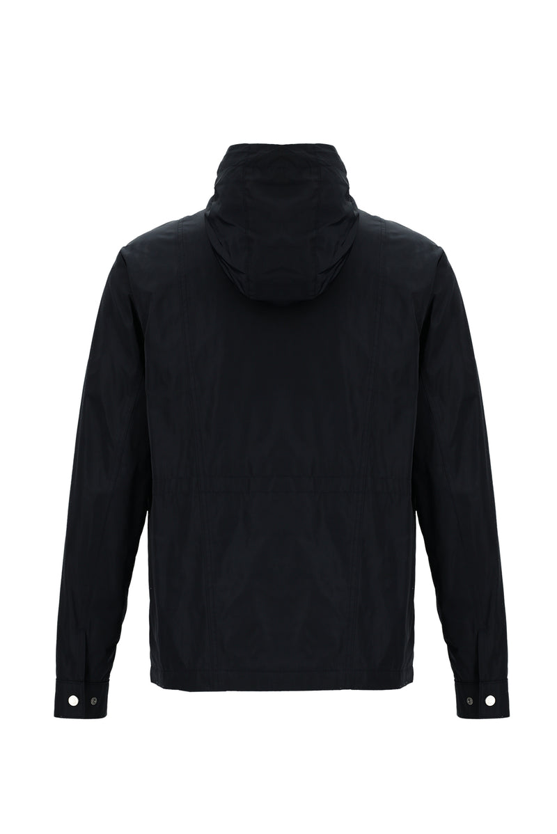 Koyu Lacivert Kapüşonlu Mevsimlik Spor Mont