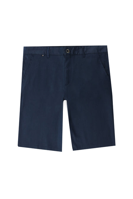 Koyu Lacivert Regular Fit Bermuda Keten Şort
