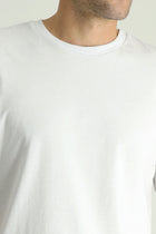 Beyaz Bisiklet Yaka Regular Fit Pamuk T-shirt