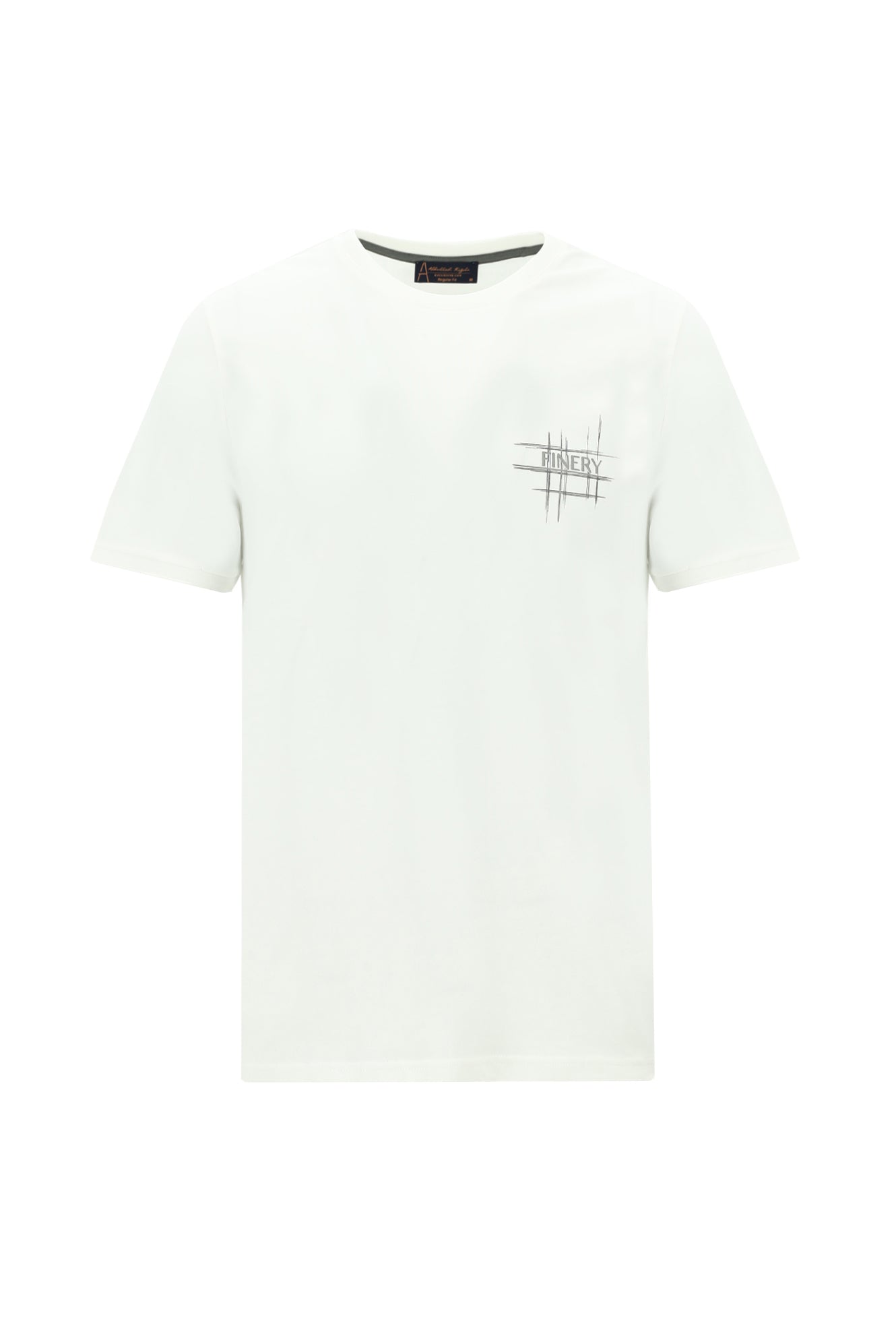 Kırık Beyaz Bisiklet Yaka Regular Fit Baskılı Pamuk T-shirt