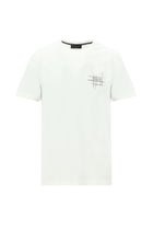 Kırık Beyaz Bisiklet Yaka Regular Fit Baskılı Pamuk T-shirt