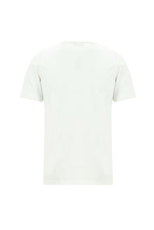 Kırık Beyaz Bisiklet Yaka Regular Fit Baskılı Pamuk T-shirt