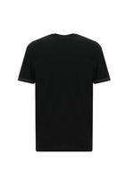 Siyah Bisiklet Yaka Regular Fit Desenli Pamuk T-shirt