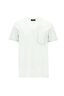 Kırık Beyaz Bisiklet Yaka Regular Fit Desenli Pamuk T-shirt