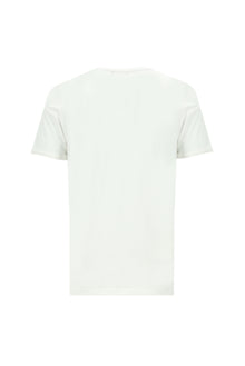 Kırık Beyaz Bisiklet Yaka Regular Fit Baskılı Pamuk T-shirt