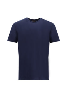 Siyah Lacivert Bisiklet Yaka Slim Fit Dar Kesim T-shirt