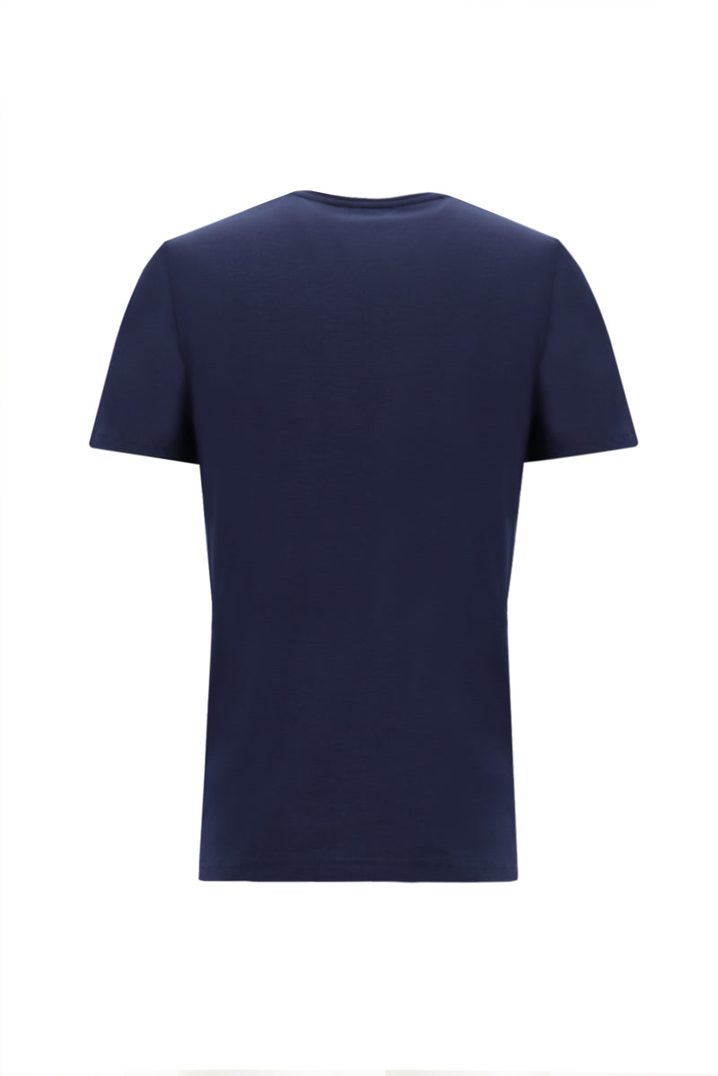 Siyah Lacivert Bisiklet Yaka Slim Fit Dar Kesim T-shirt-Abdullah Ki??l?