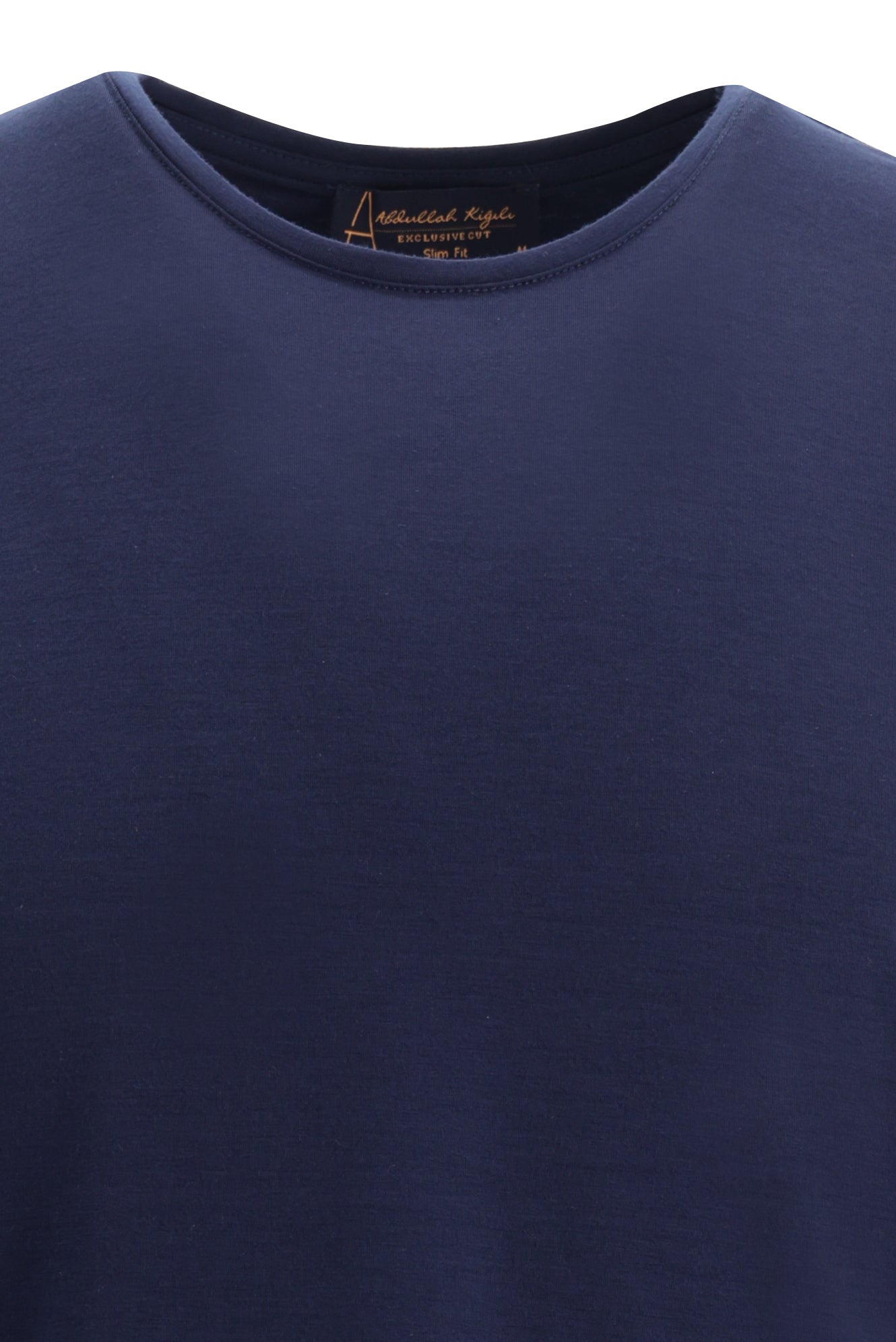 Siyah Lacivert Bisiklet Yaka Slim Fit Dar Kesim T-shirt