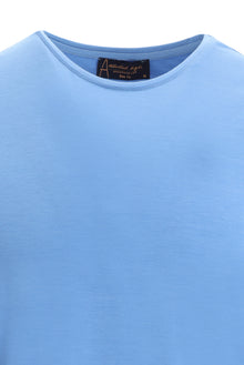 Havacı Mavi Bisiklet Yaka Slim Fit Dar Kesim T-shirt