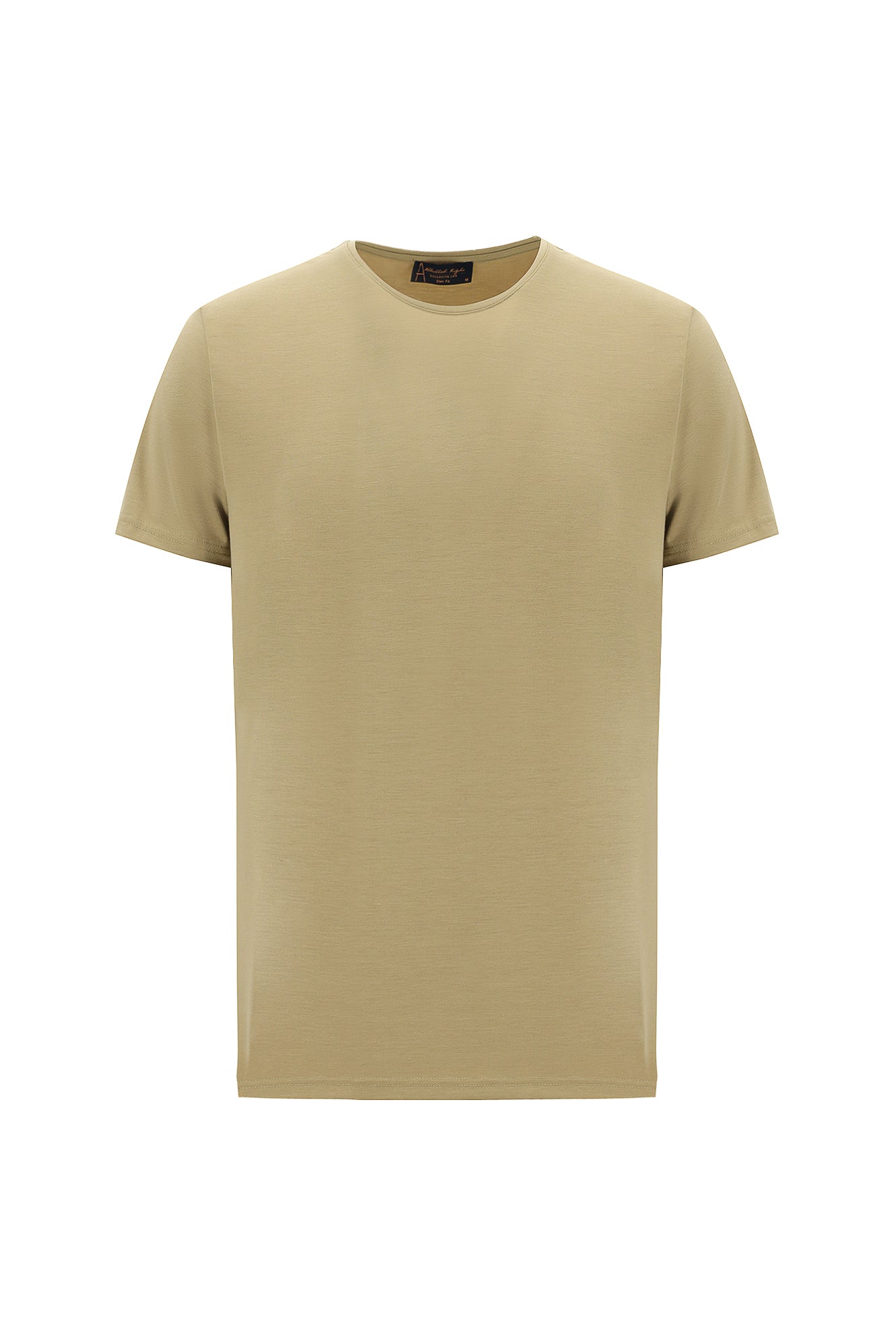 Orta Kahve Bisiklet Yaka Slim Fit Dar Kesim T-shirt