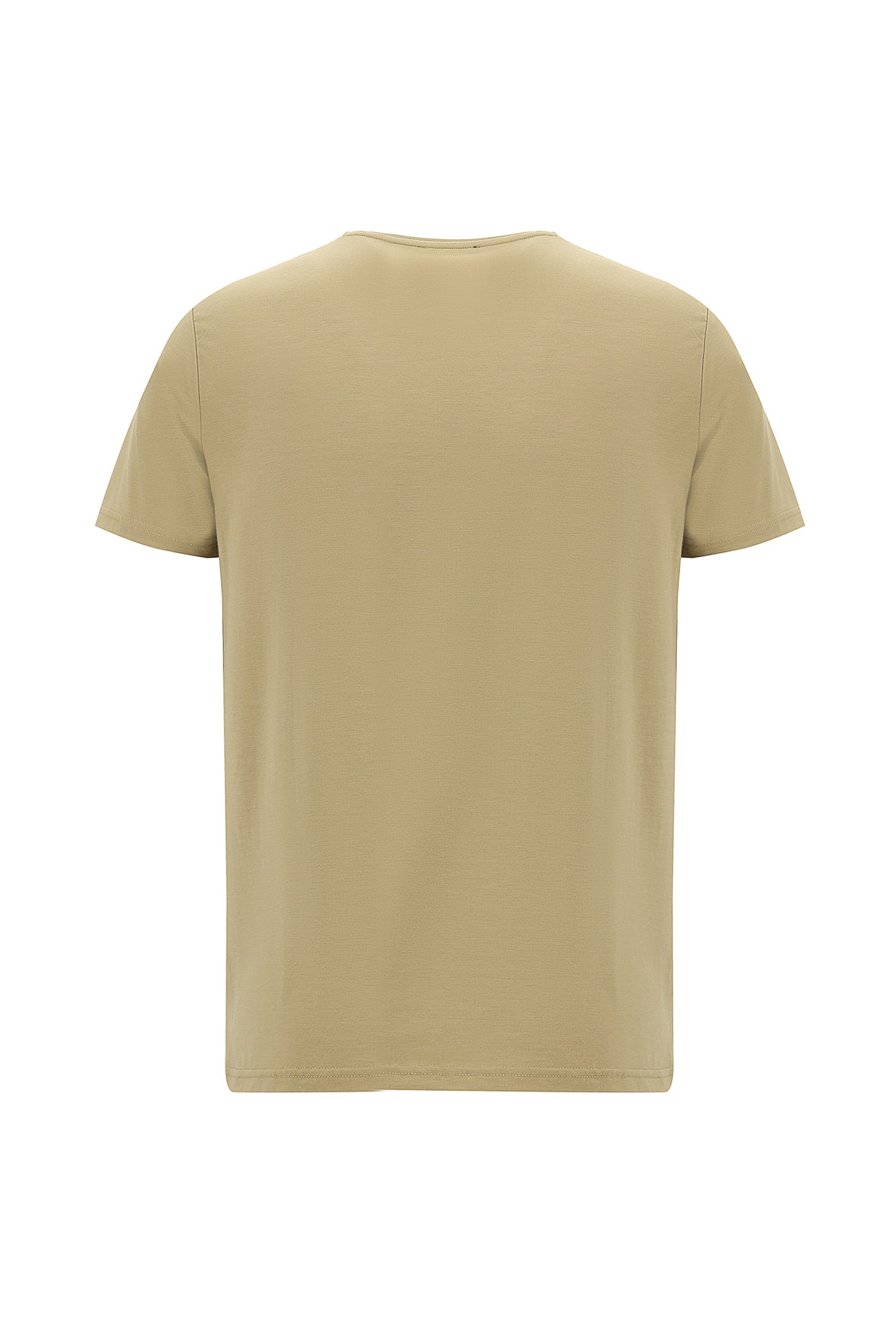 Orta Kahve Bisiklet Yaka Slim Fit Dar Kesim T-shirt